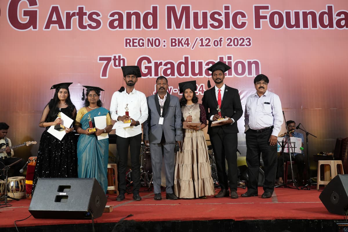 Music graduation award ceremony on stage